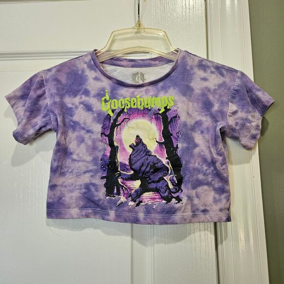 Goosebumps Girl's XS‎ (4/5) Purple Tie-Dye Crop Top - Picture 1 of 3